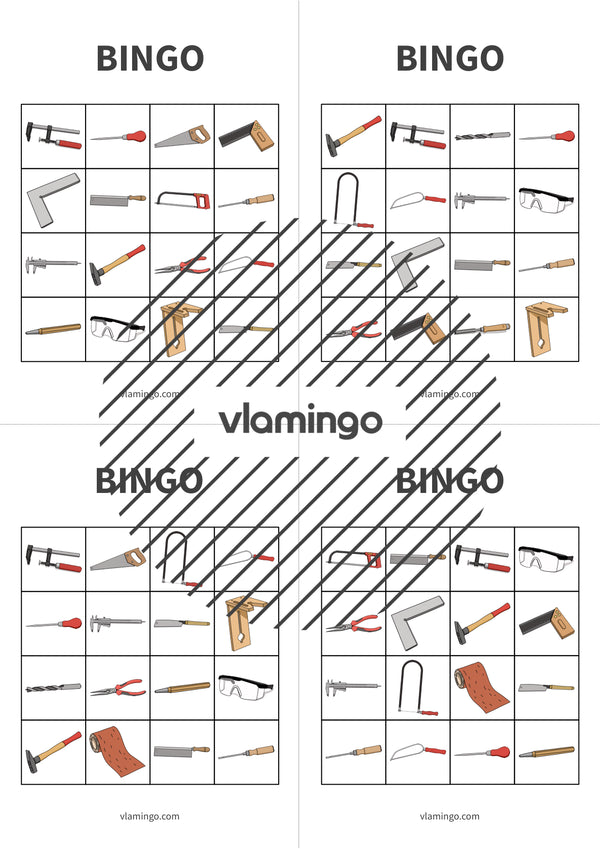 Herramientas: Bingo para la clase de trabajo y tecnología