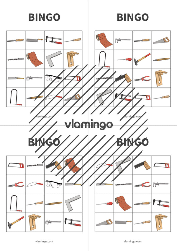 Herramientas: Bingo para la clase de trabajo y tecnología