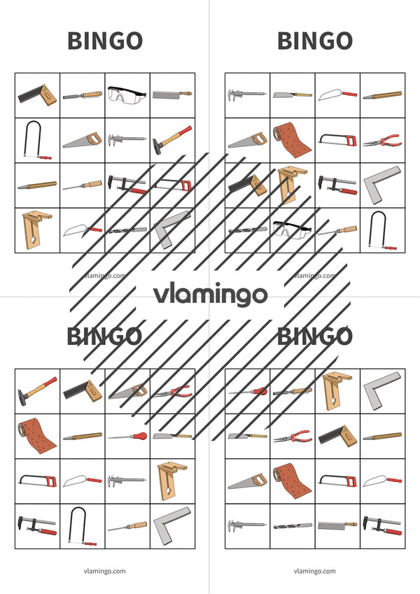 Herramientas: Bingo para la clase de trabajo y tecnología