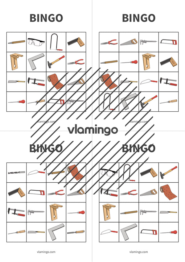 Herramientas: Bingo para la clase de trabajo y tecnología