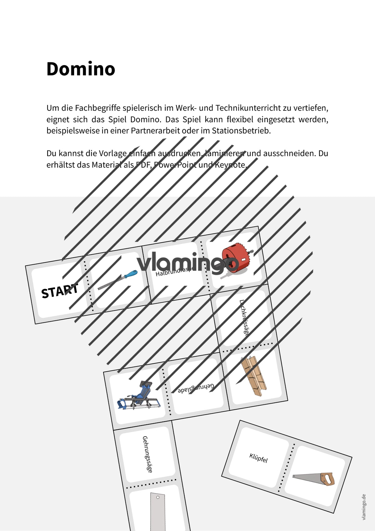 Werkzeuge-Domino: Spiel für den Werk- und Technikunterricht