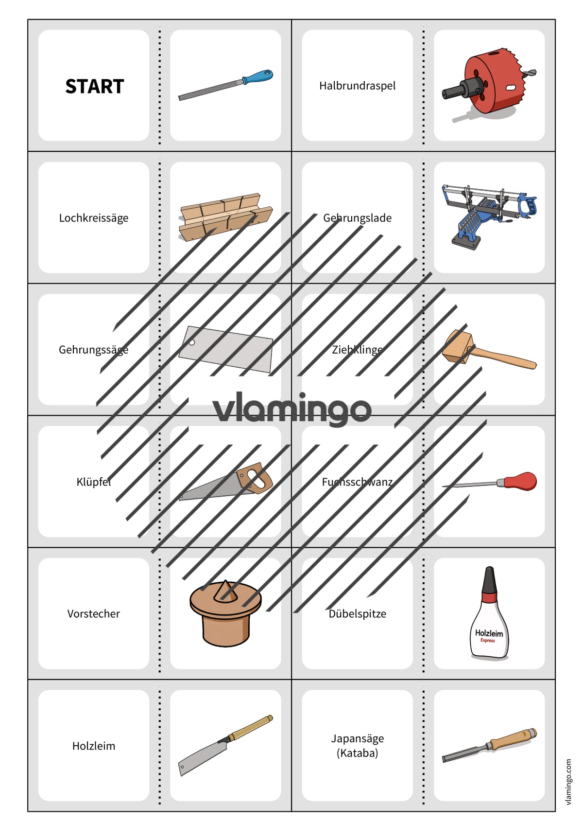 Werkzeuge-Domino: Spiel für den Werk- und Technikunterricht