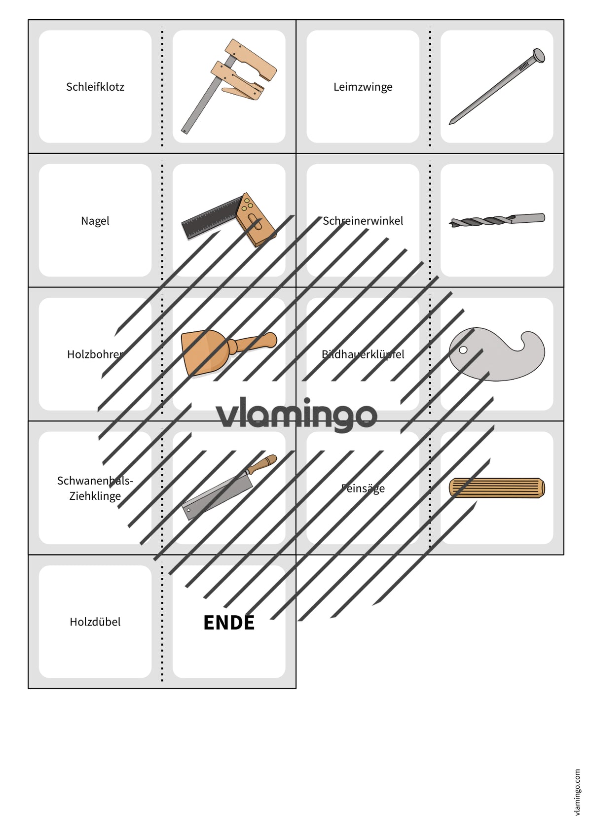 Werkzeuge-Domino: Spiel für den Werk- und Technikunterricht