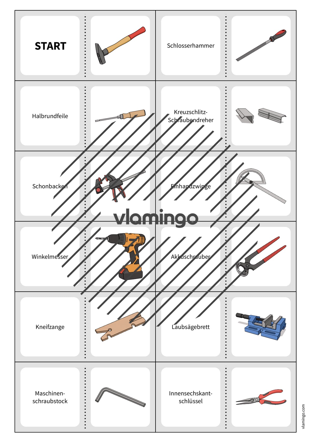 Werkzeuge-Domino: Spiel für den Werk- und Technikunterricht