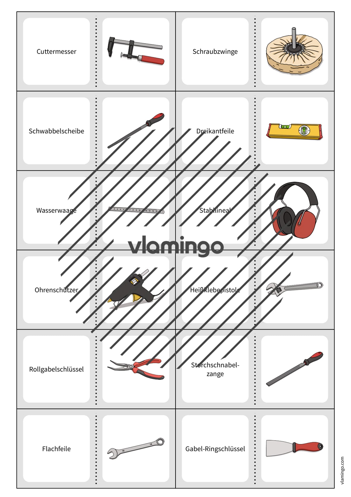 Werkzeuge-Domino: Spiel für den Werk- und Technikunterricht