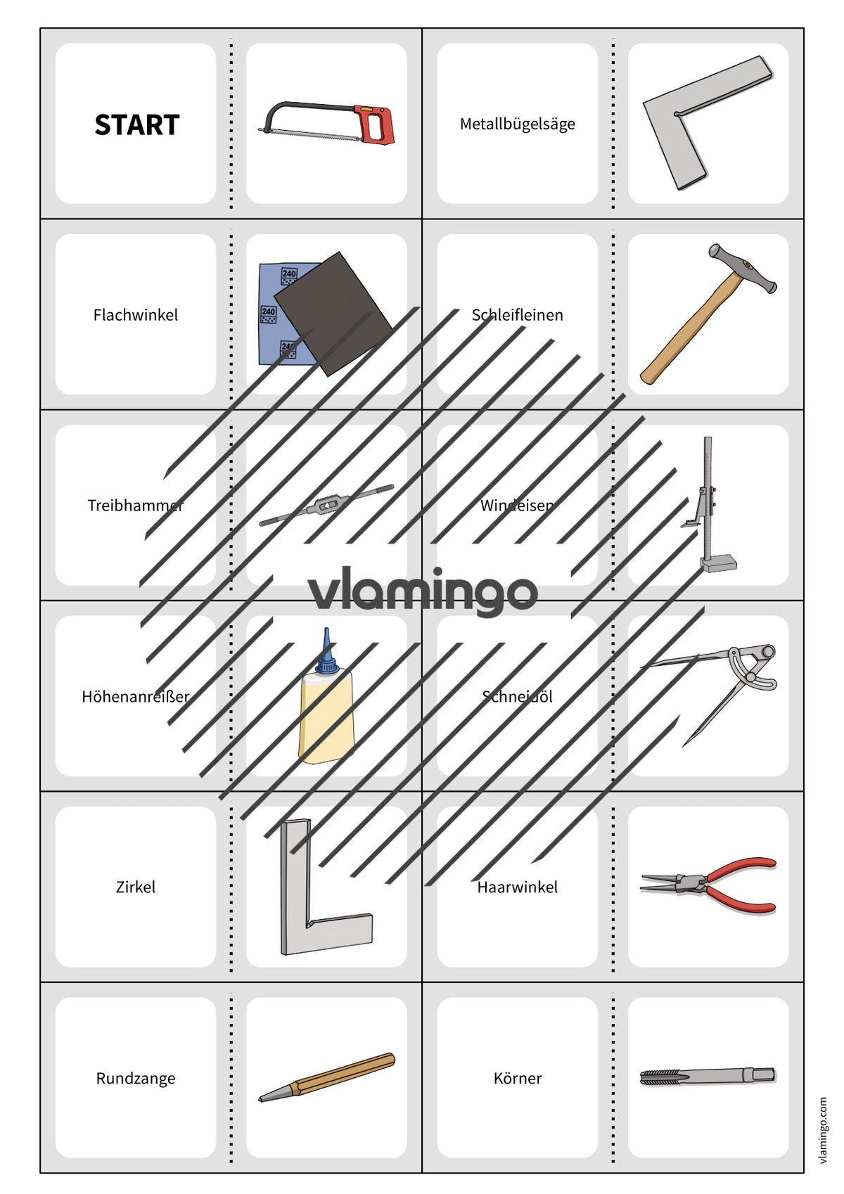 Werkzeuge-Domino: Spiel für den Werk- und Technikunterricht