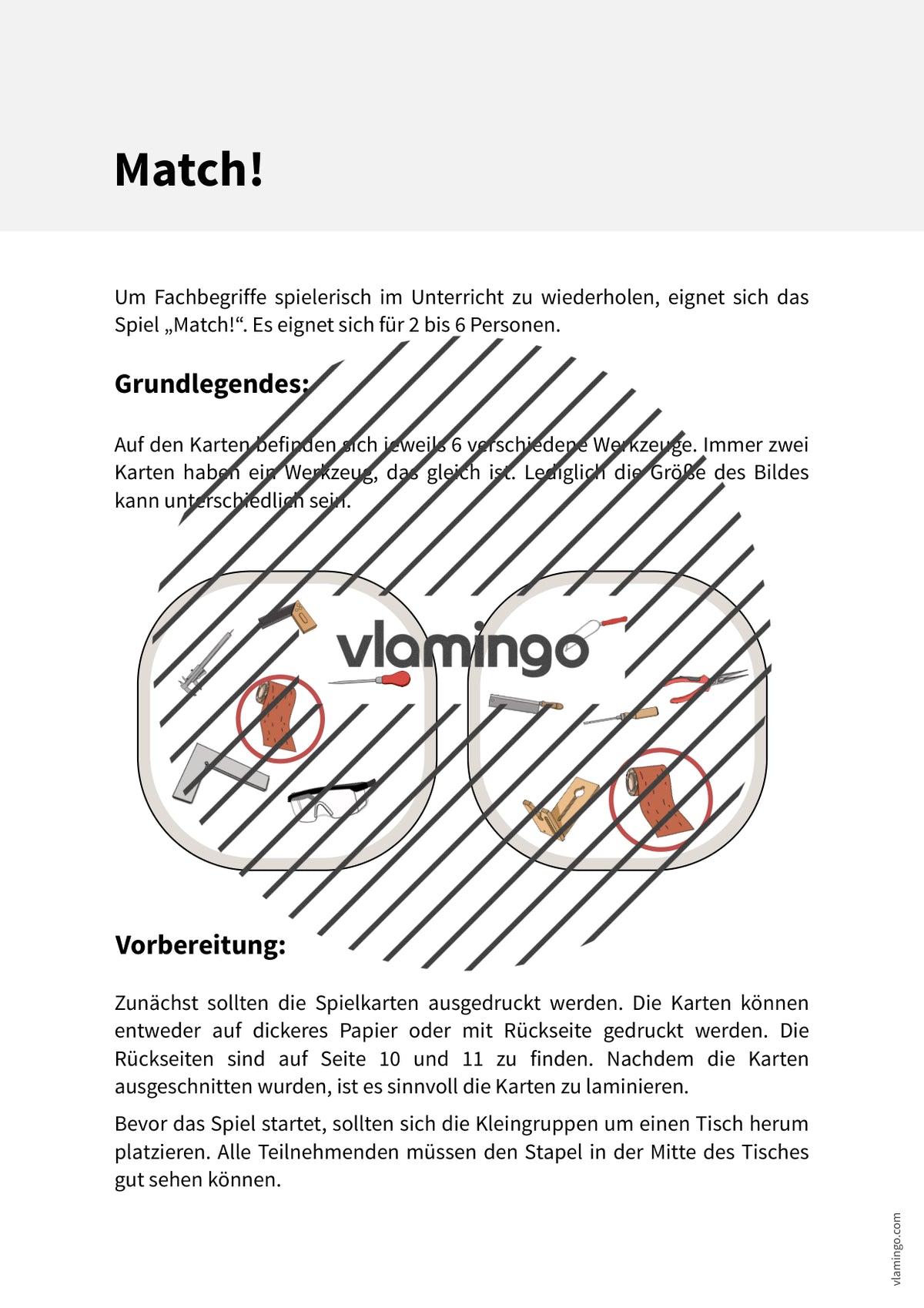 Werkzeuge-Match! Spiel für den Werk- und Technikunterricht