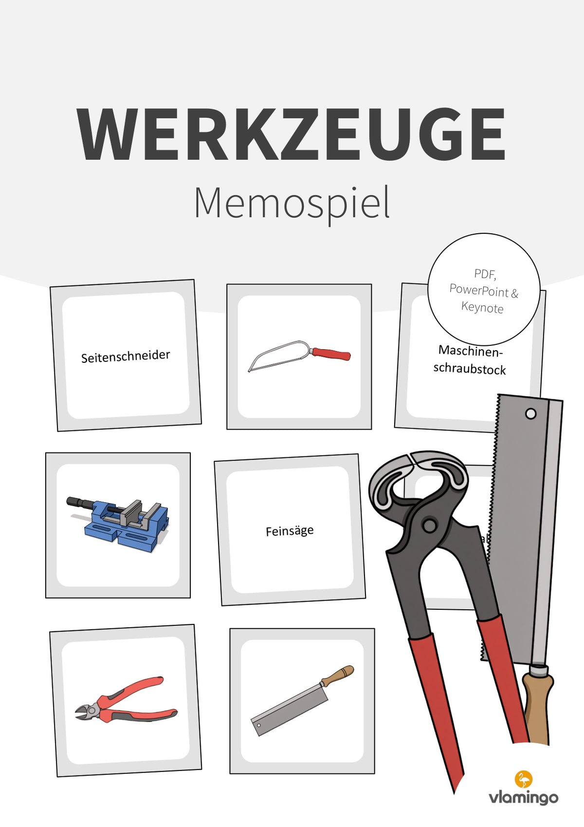 Werkzeuge: Memospiel für den Werk- und Technikunterricht