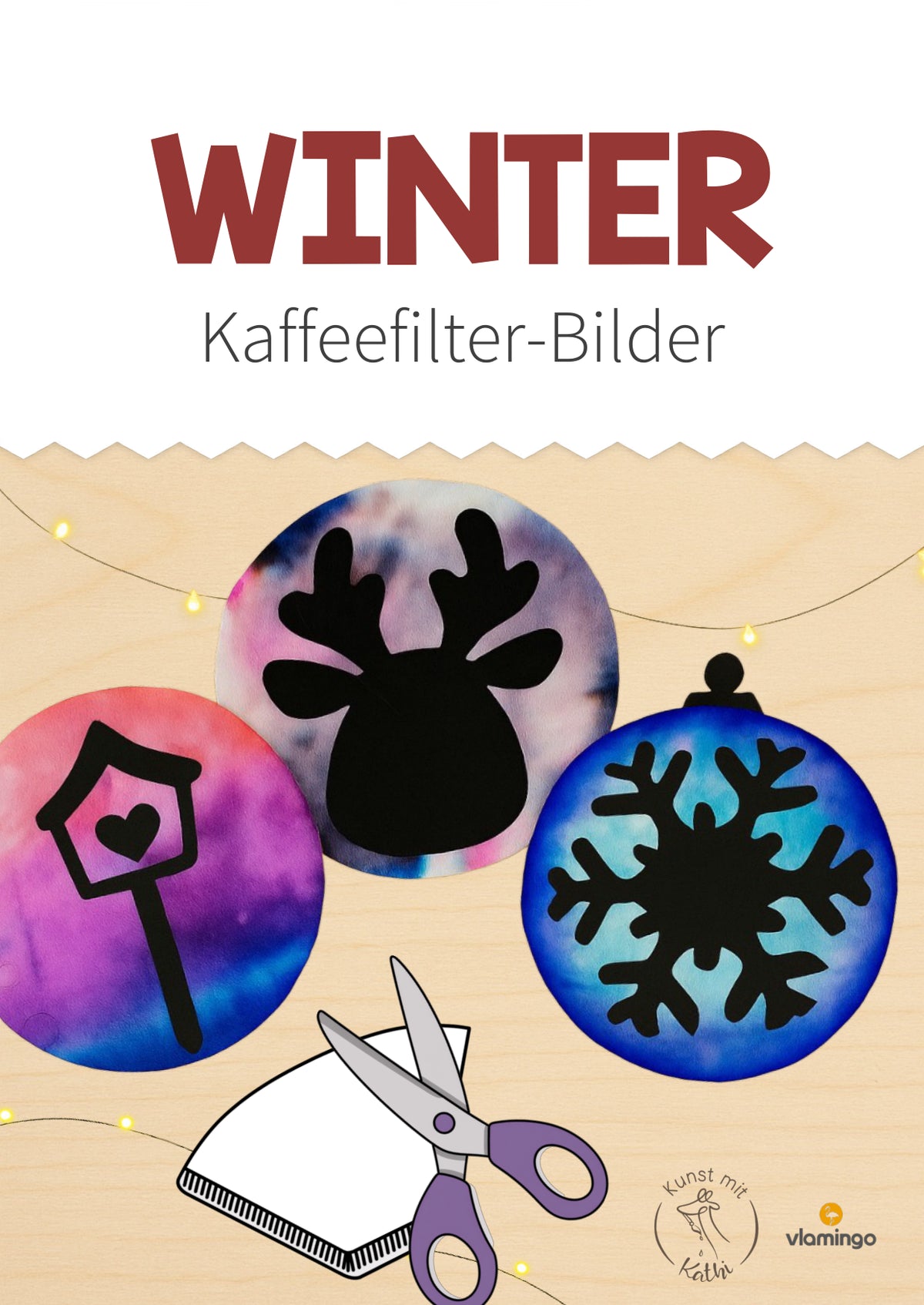 Kaffeefilter-Bilder: Winteredition für den Kunstunterricht (Bastelanleitung)