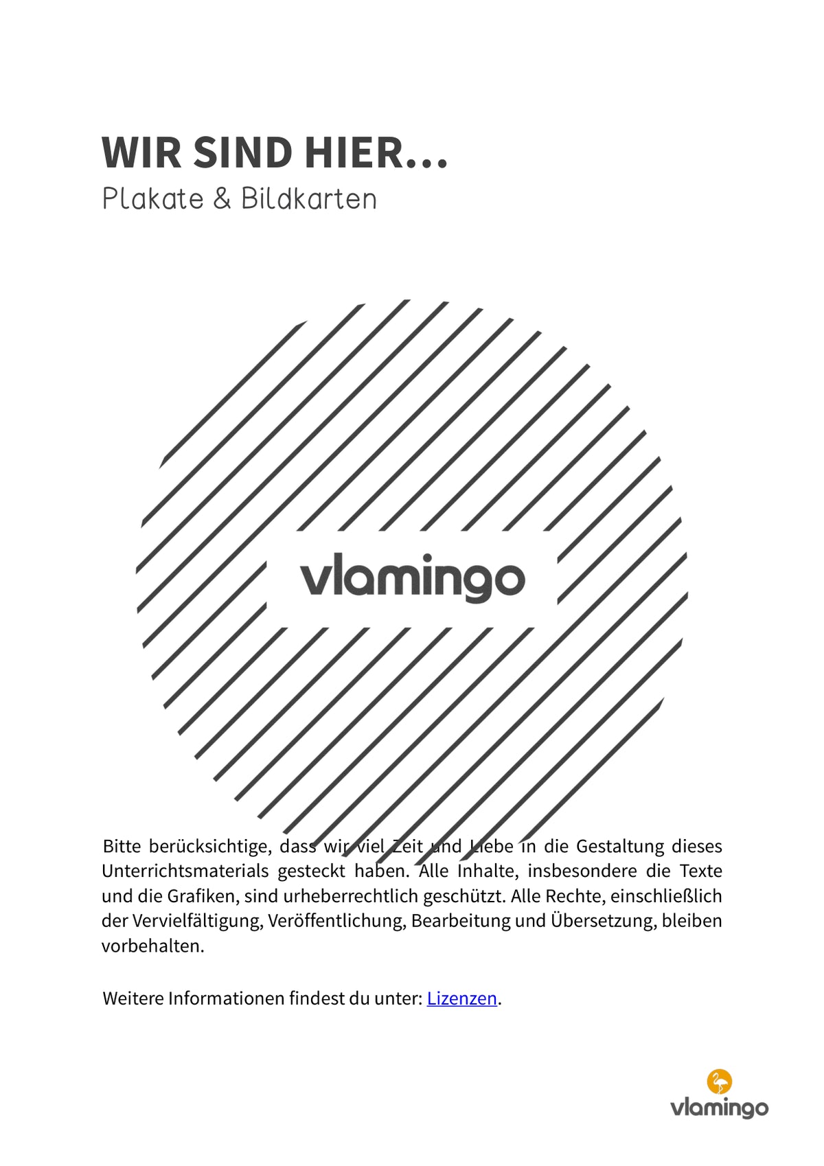 Wir sind hier: Plakat & Bildkarten für die Klassenraumtür