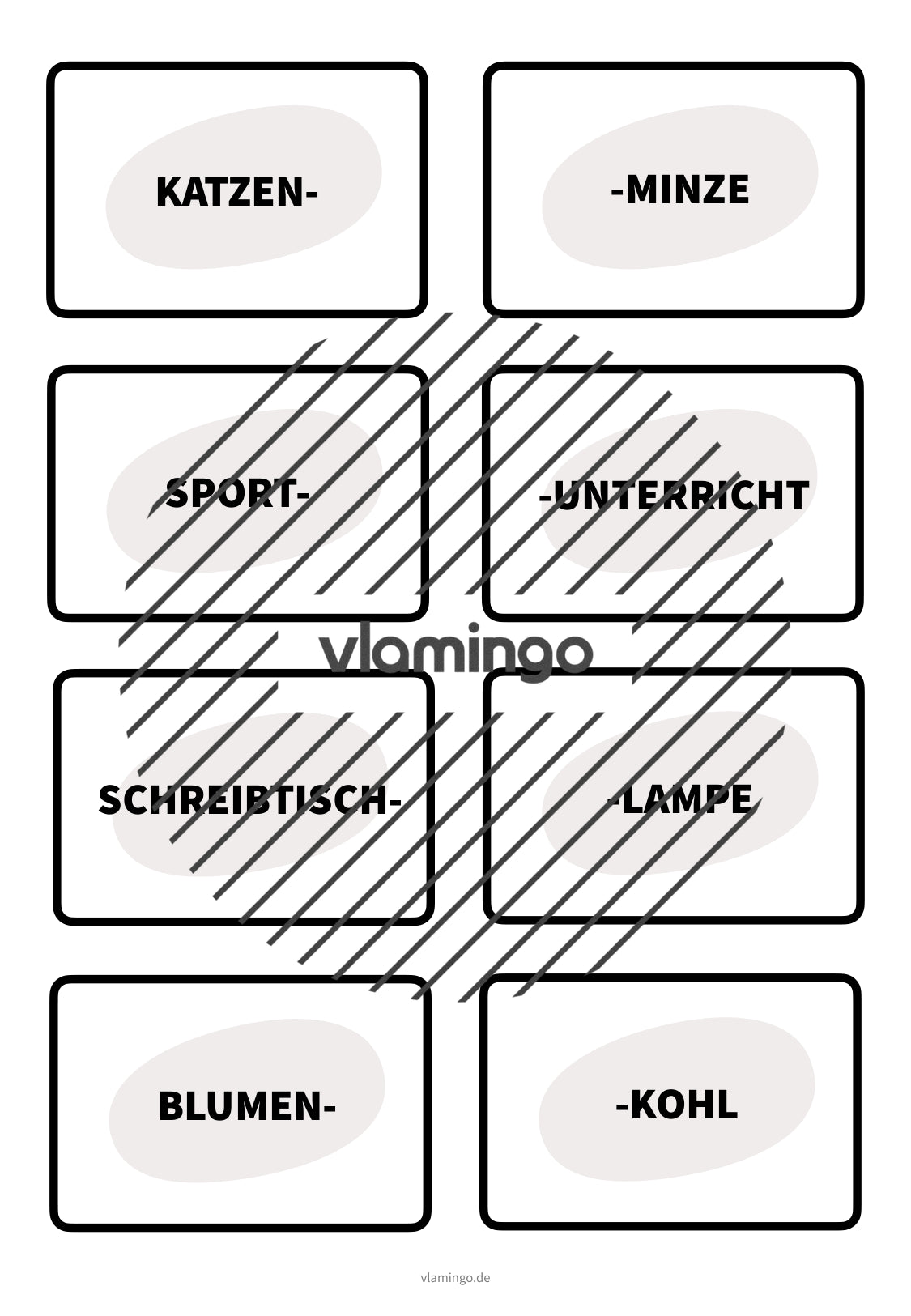 Wortkarten - 12 Karten zur Einteilung von Teams