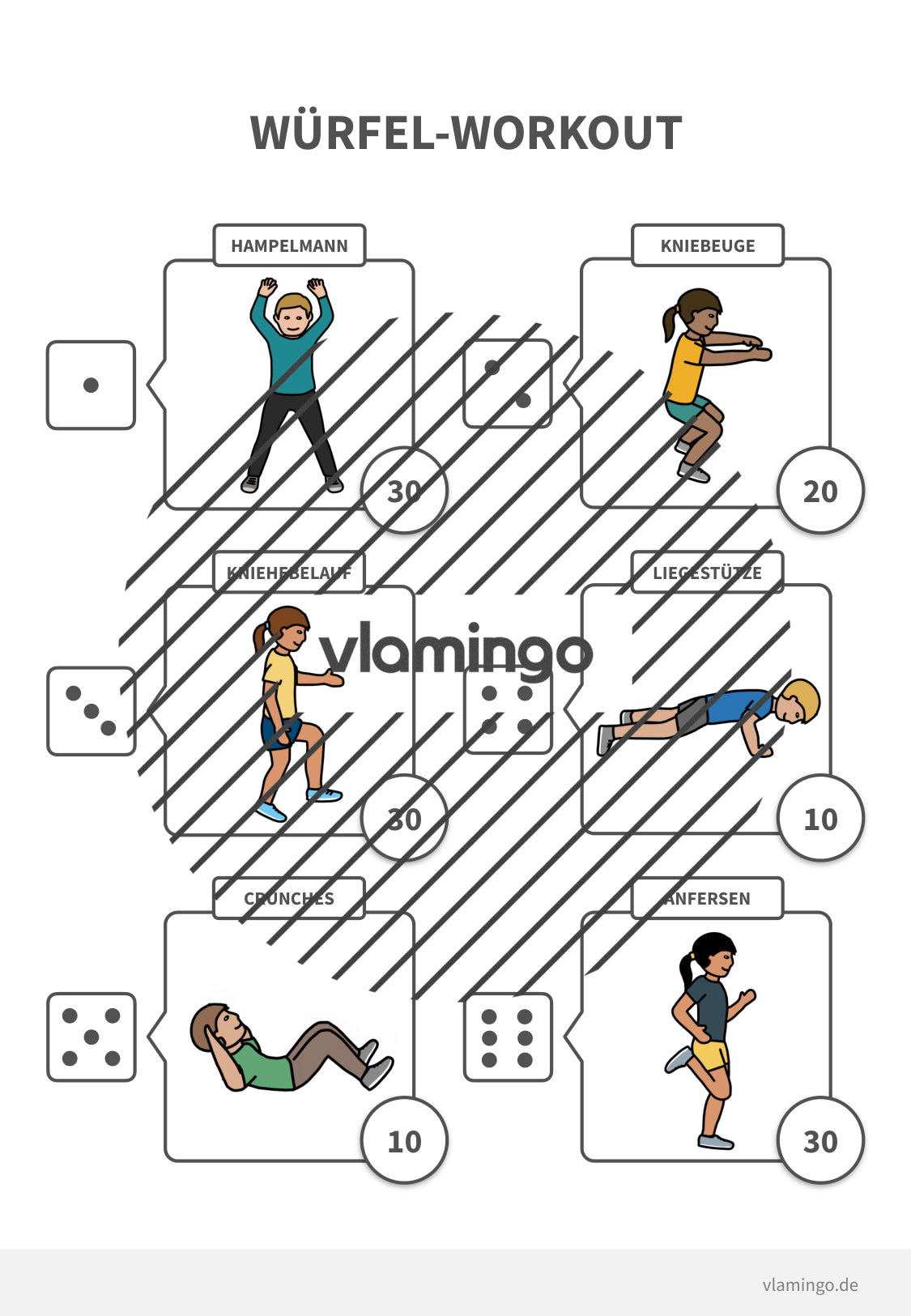 Würfel-Workout für zuhause oder den Unterricht - vlamingo