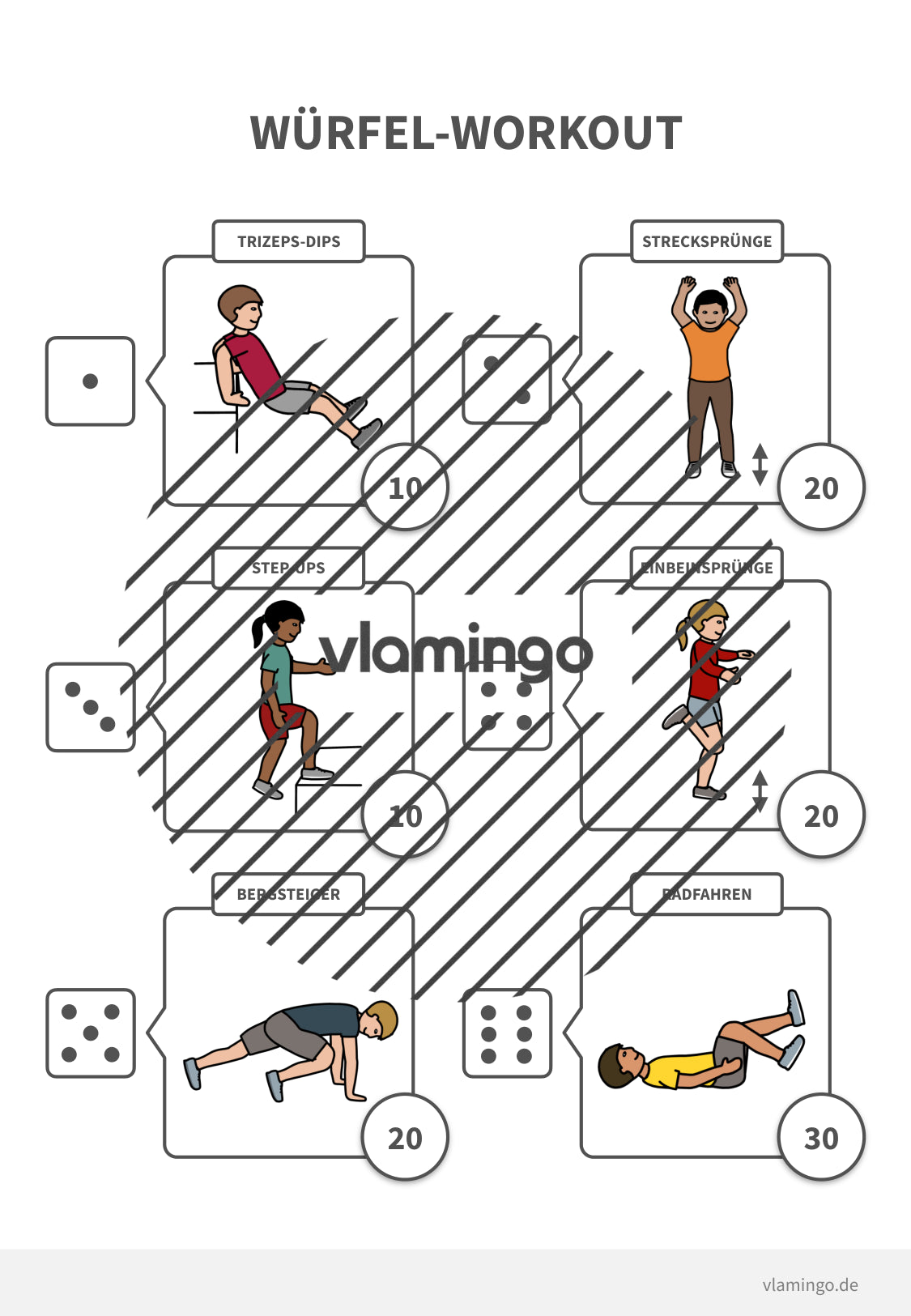 Würfel-Workout für zuhause oder den Unterricht - vlamingo