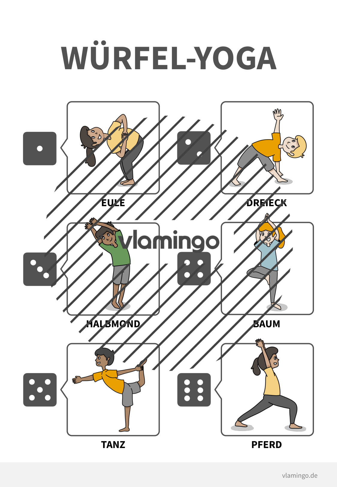 Würfel-Yoga für zuhause, Kindergarten & Schule (Kinderyoga)