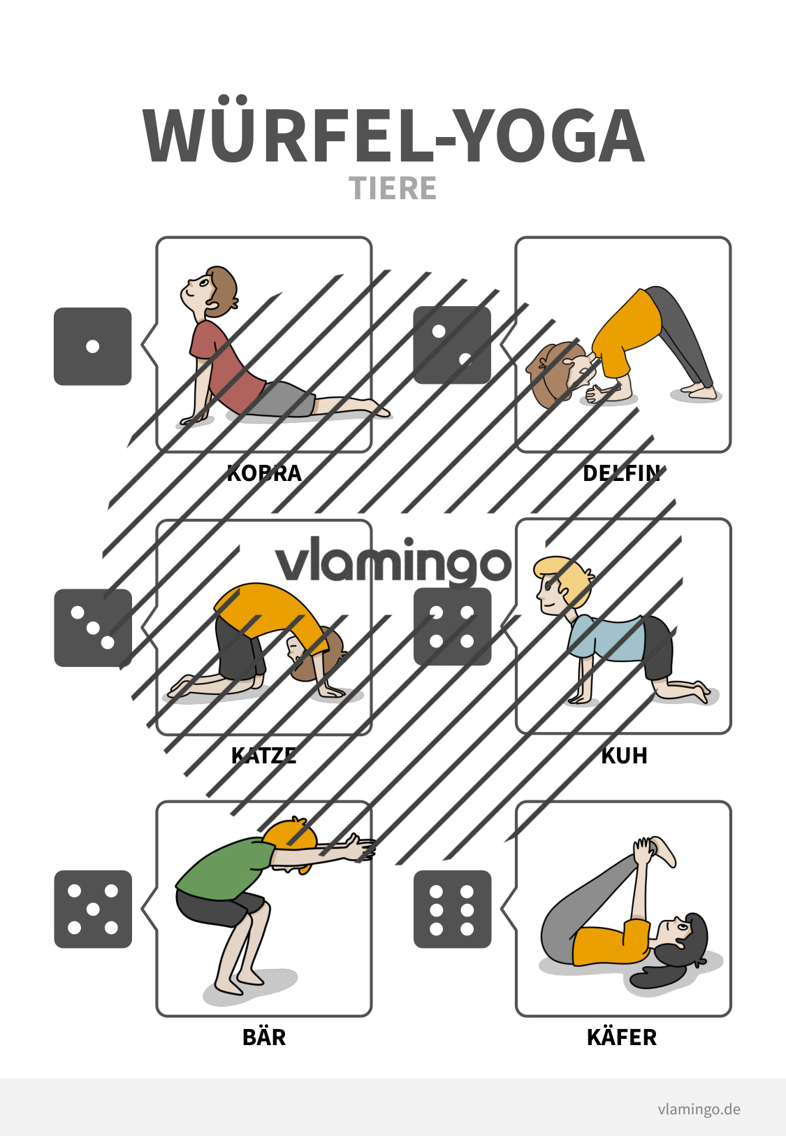 Würfel-Yoga für zuhause, Kindergarten & Schule (Kinderyoga)