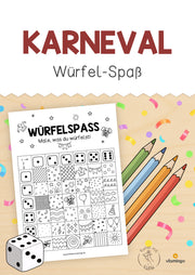 Würfelspaß: Karneval-Edition für den Kunstunterricht (Fasching / Fastnacht)