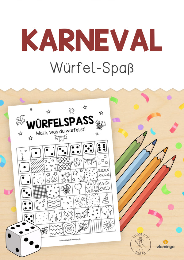 Diversión con dados: edición de carnaval para la clase de arte (Fasching / Fastnacht)