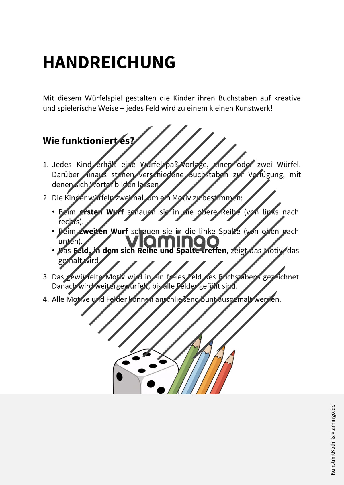 Würfelspaß: Neujahr-Edition für den Kunstunterricht