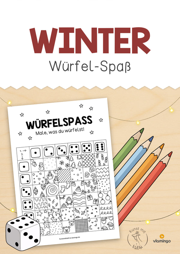 Würfelspaß: Winteredition für den Kunstunterricht