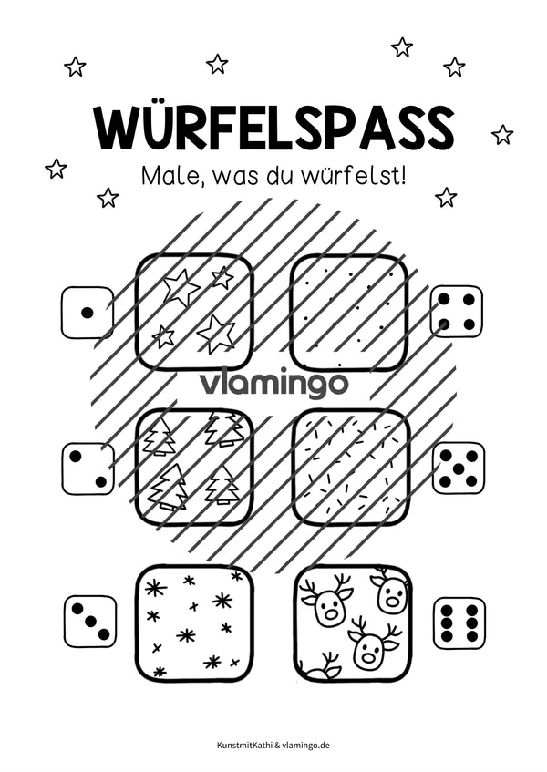 Würfelspaß: Winteredition für den Kunstunterricht