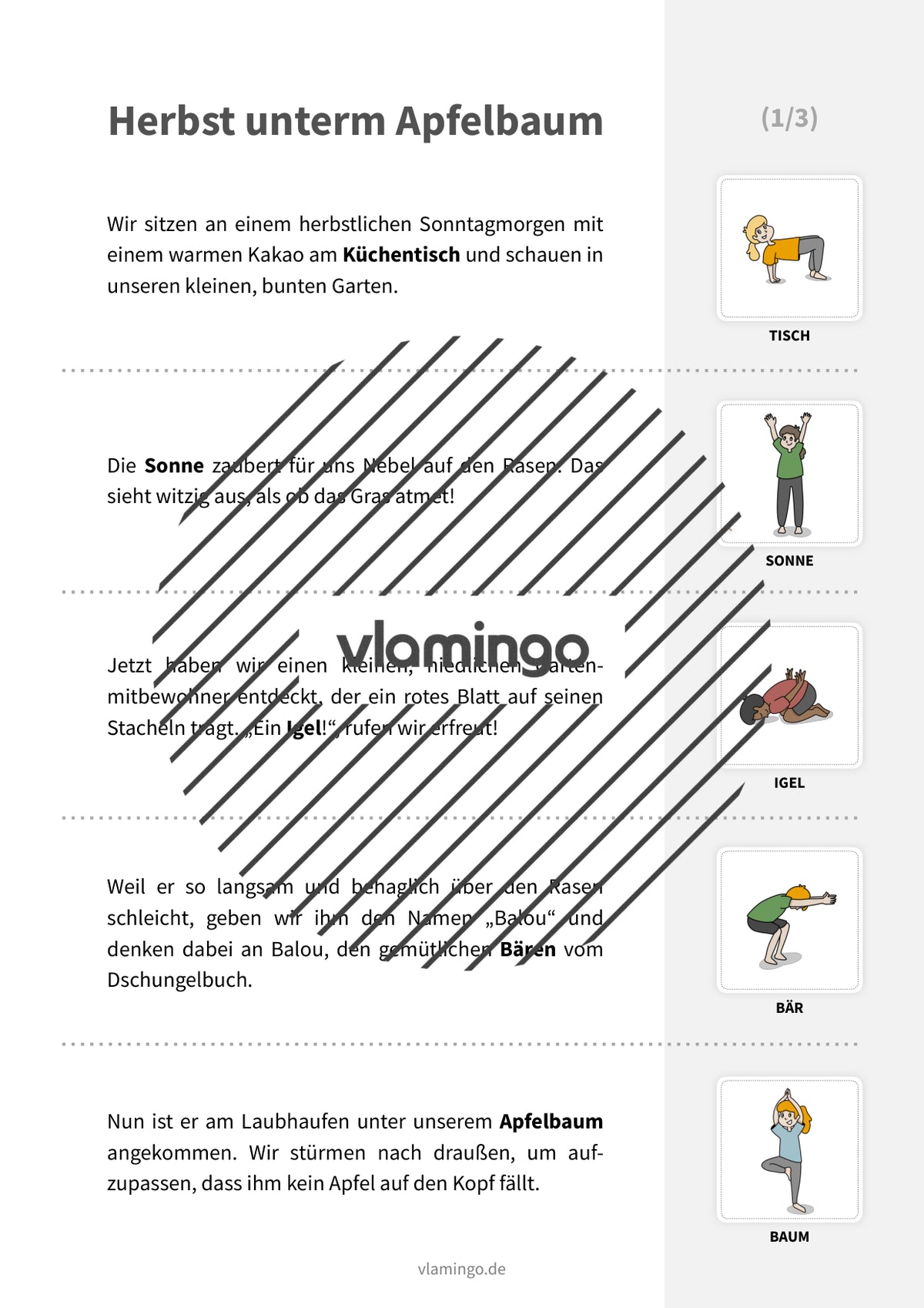 Yoga-Geschichte: Herbst unterm Apfelbaum (Kideryoga / Bewegungsgeschichte)