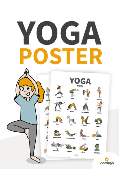 Yoga-Poster für zuhause, Kindergarten & Schule (Kinderyoga)