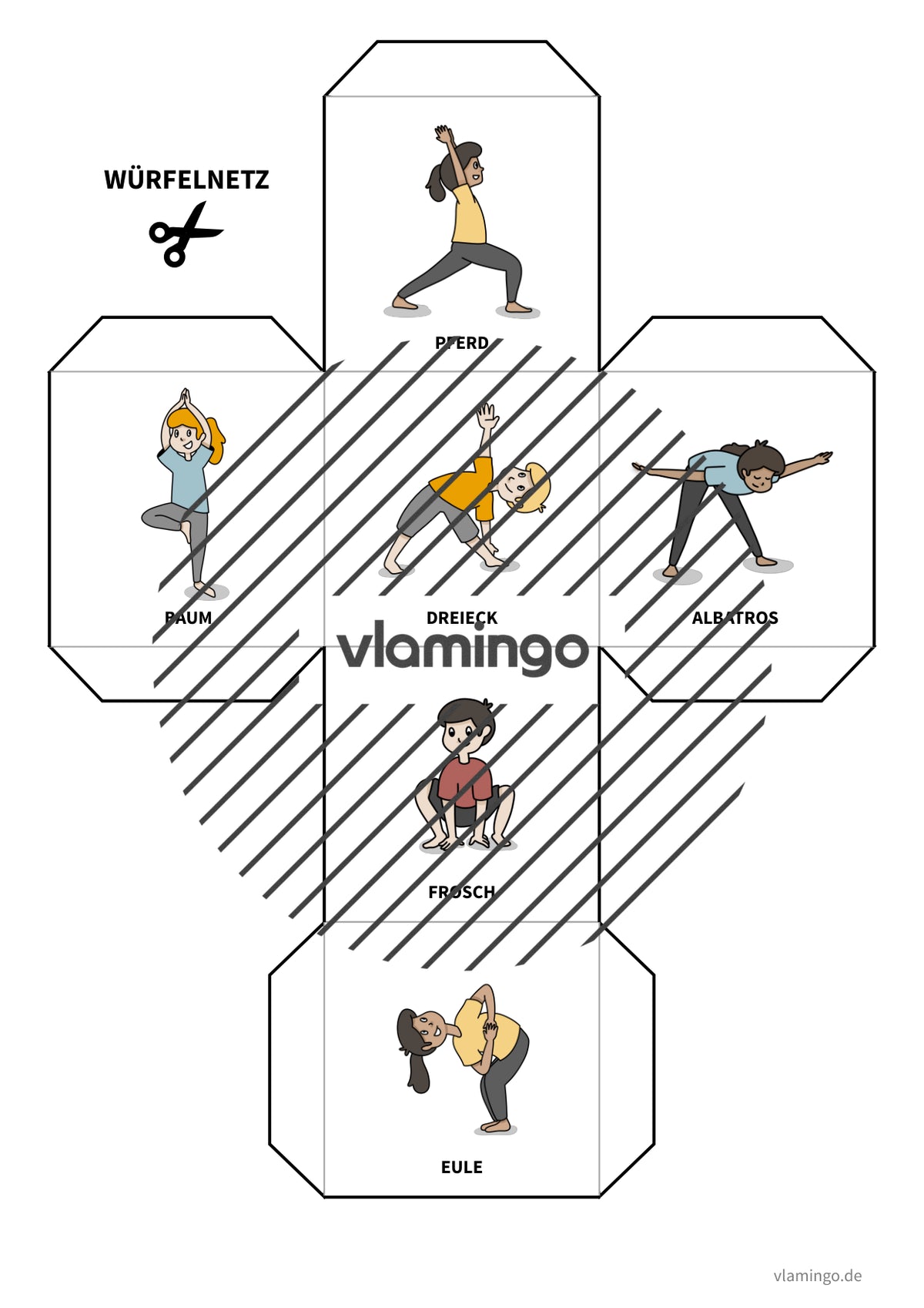 Yoga-Würfel für zuhause, Kindergarten und Schule