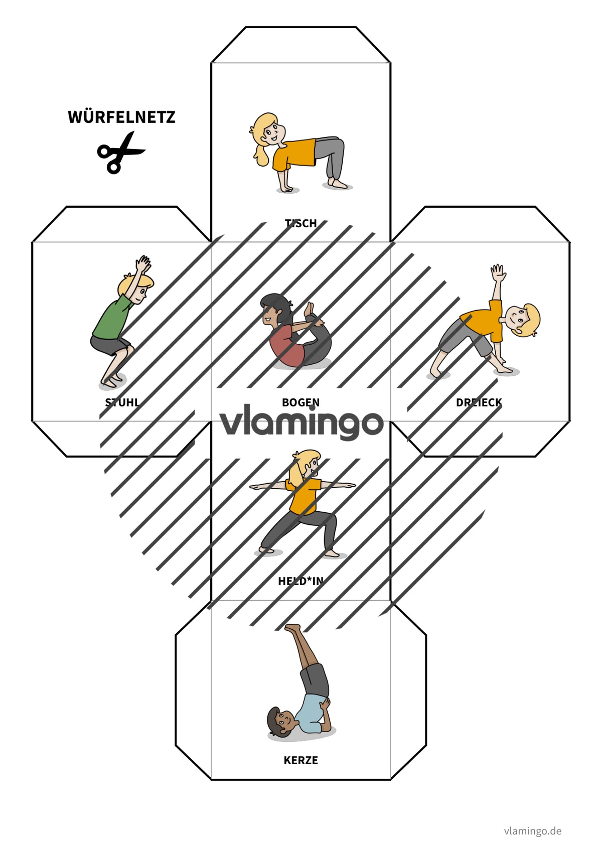 Yoga-Würfel für zuhause, Kindergarten und Schule