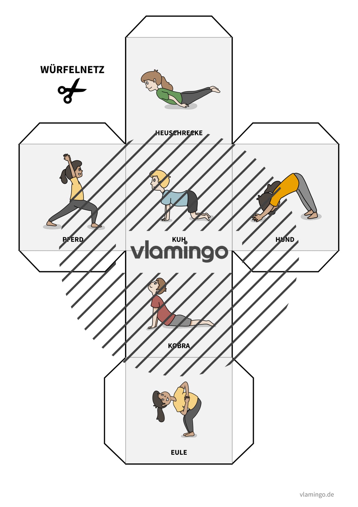 Yoga-Würfel für zuhause, Kindergarten und Schule
