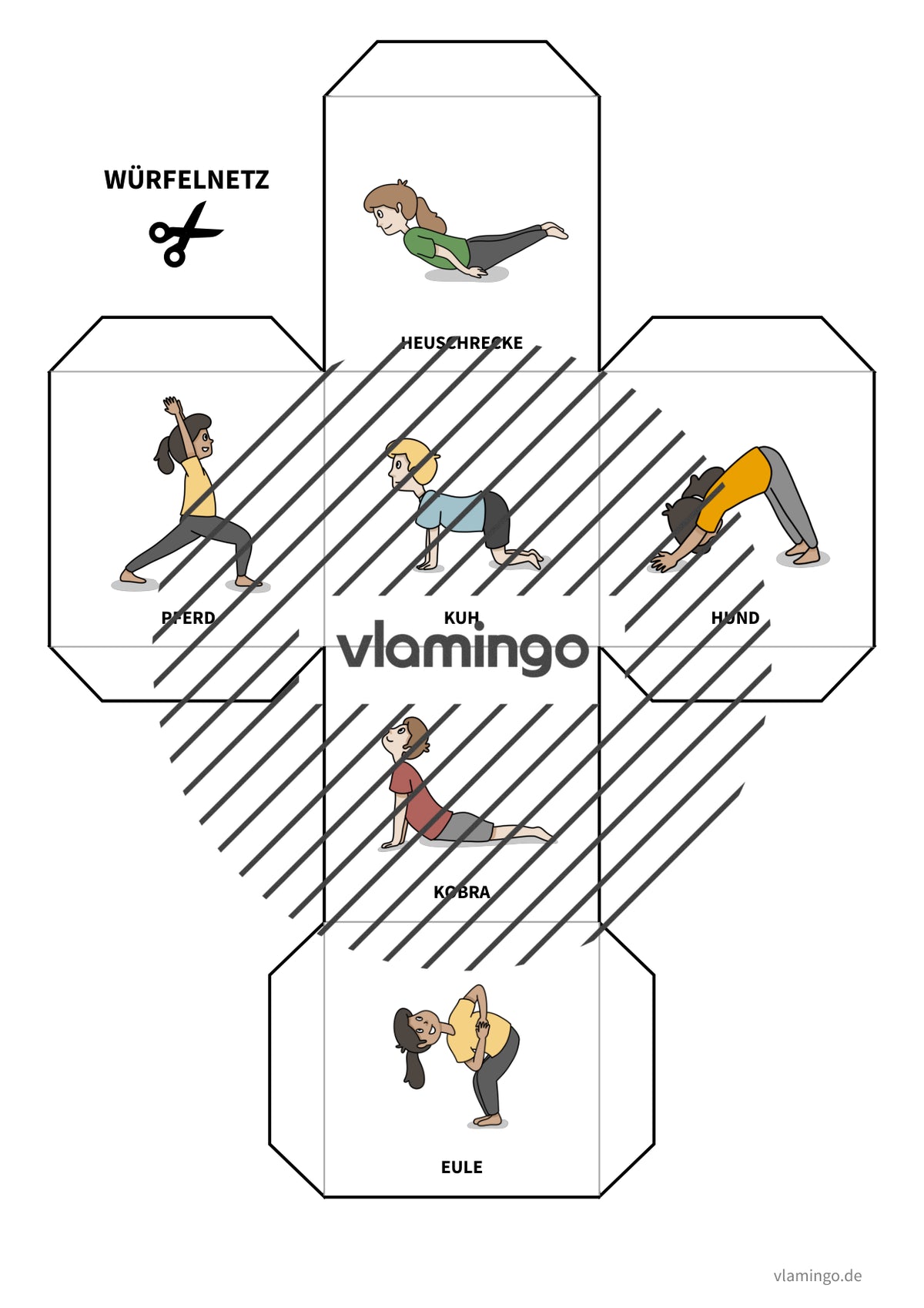 Yoga-Würfel für zuhause, Kindergarten und Schule