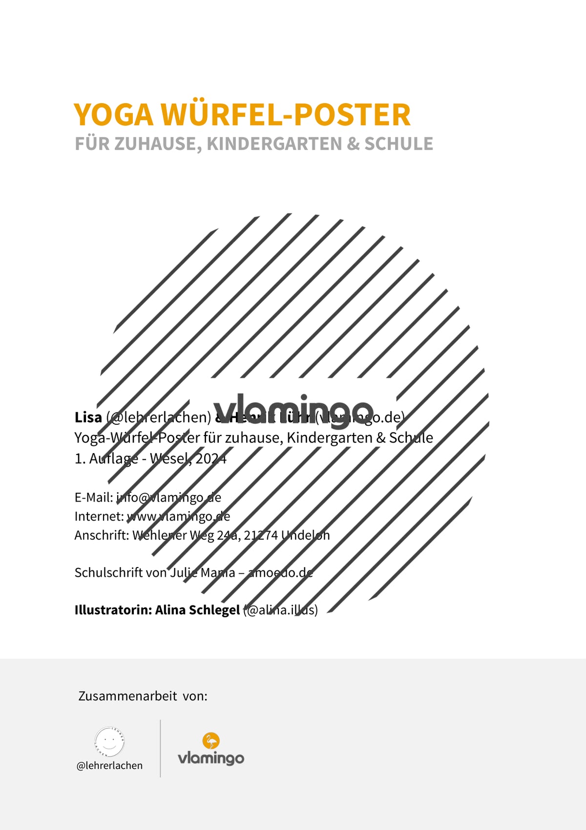 Yoga-Würfel-Poster für zuhause, Kindergarten und Schule